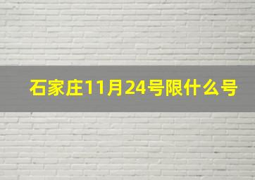 石家庄11月24号限什么号