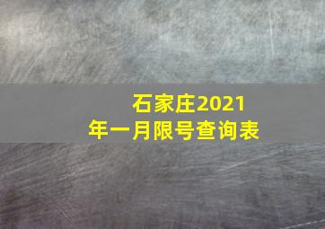 石家庄2021年一月限号查询表