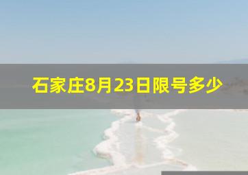 石家庄8月23日限号多少