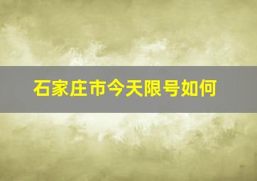 石家庄市今天限号如何