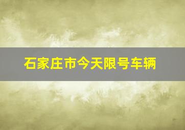 石家庄市今天限号车辆