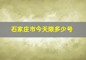 石家庄市今天限多少号