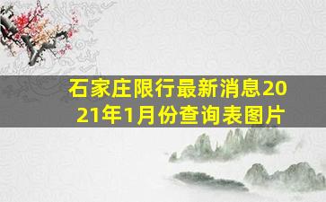 石家庄限行最新消息2021年1月份查询表图片