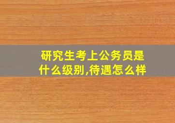 研究生考上公务员是什么级别,待遇怎么样