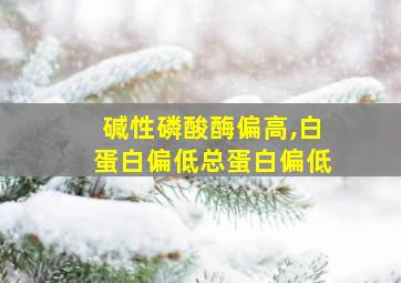 碱性磷酸酶偏高,白蛋白偏低总蛋白偏低