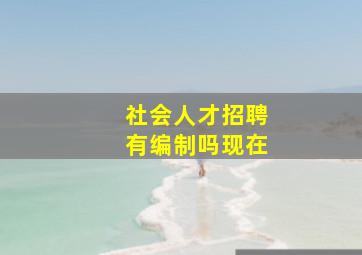 社会人才招聘有编制吗现在