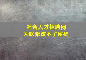 社会人才招聘网为啥修改不了密码