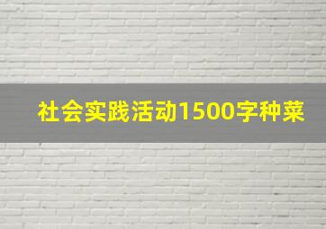 社会实践活动1500字种菜