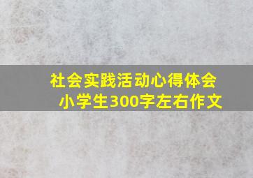 社会实践活动心得体会小学生300字左右作文