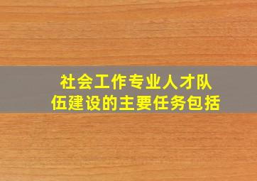 社会工作专业人才队伍建设的主要任务包括