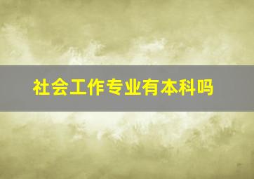 社会工作专业有本科吗