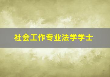 社会工作专业法学学士