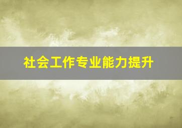 社会工作专业能力提升