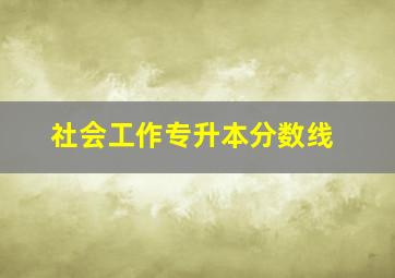 社会工作专升本分数线