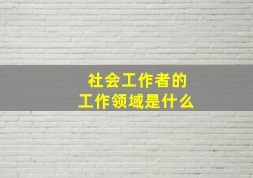 社会工作者的工作领域是什么