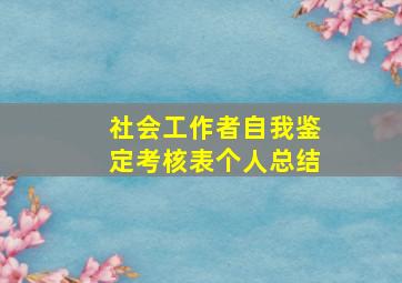 社会工作者自我鉴定考核表个人总结