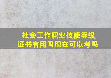 社会工作职业技能等级证书有用吗现在可以考吗