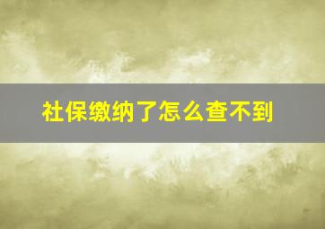 社保缴纳了怎么查不到