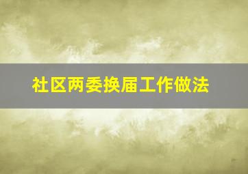 社区两委换届工作做法