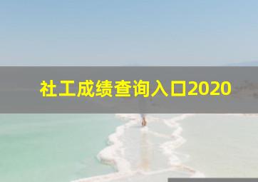 社工成绩查询入口2020