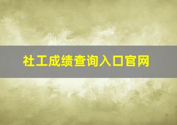 社工成绩查询入口官网