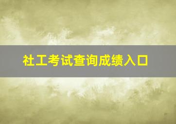 社工考试查询成绩入口