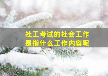 社工考试的社会工作是指什么工作内容呢