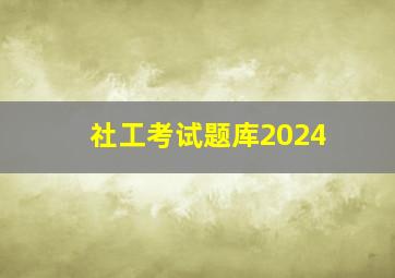 社工考试题库2024