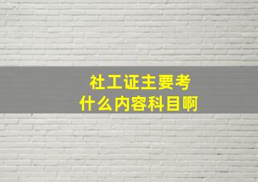 社工证主要考什么内容科目啊