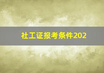 社工证报考条件202