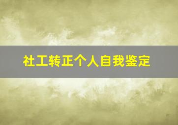 社工转正个人自我鉴定