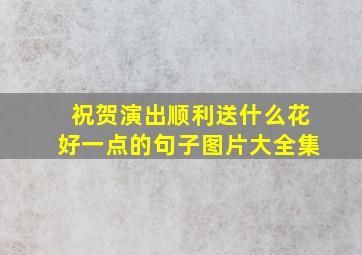 祝贺演出顺利送什么花好一点的句子图片大全集