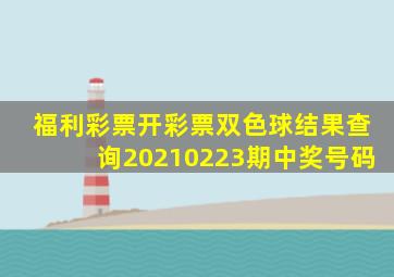 福利彩票开彩票双色球结果查询20210223期中奖号码