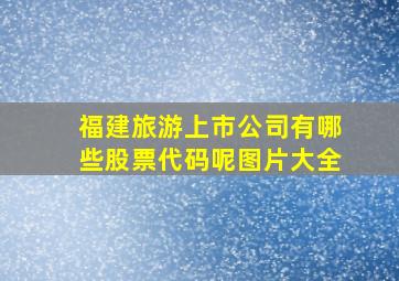 福建旅游上市公司有哪些股票代码呢图片大全