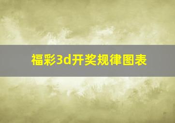 福彩3d开奖规律图表