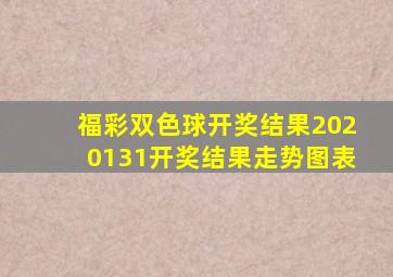 福彩双色球开奖结果2020131开奖结果走势图表