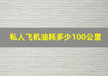 私人飞机油耗多少100公里