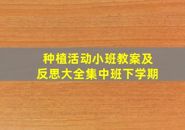 种植活动小班教案及反思大全集中班下学期