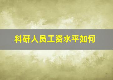 科研人员工资水平如何