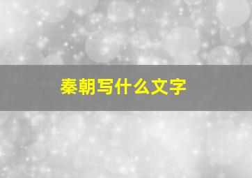 秦朝写什么文字