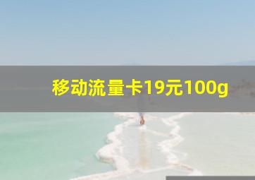 移动流量卡19元100g