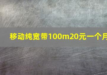 移动纯宽带100m20元一个月