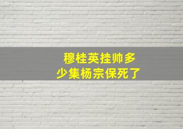 穆桂英挂帅多少集杨宗保死了