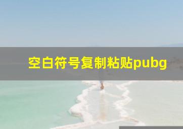 空白符号复制粘贴pubg