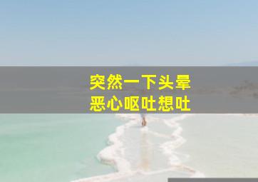 突然一下头晕恶心呕吐想吐