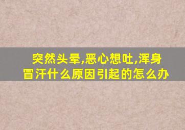 突然头晕,恶心想吐,浑身冒汗什么原因引起的怎么办