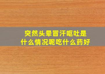 突然头晕冒汗呕吐是什么情况呢吃什么药好