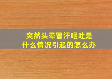 突然头晕冒汗呕吐是什么情况引起的怎么办