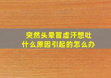 突然头晕冒虚汗想吐什么原因引起的怎么办