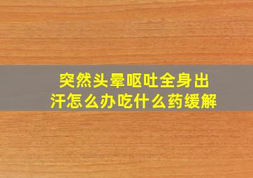 突然头晕呕吐全身出汗怎么办吃什么药缓解